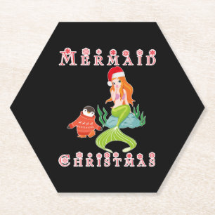 Posavasos De Papel Navidades de sirenas y divertidos pingüinos