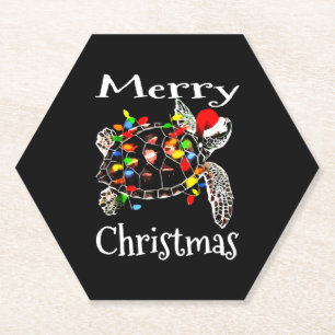 Posavasos De Papel Navidades de tortugas marinas iluminan divertida m