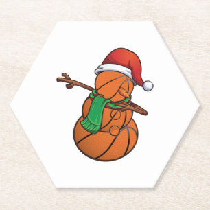Posavasos De Papel Navidades del baloncesto Dabbing Snowman
