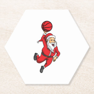 Posavasos De Papel Navidades del equipo de baloncesto de Santa Claus