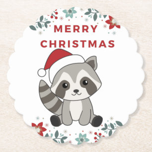 Posavasos De Papel Navidades del mapache nacen la costa de papel de r
