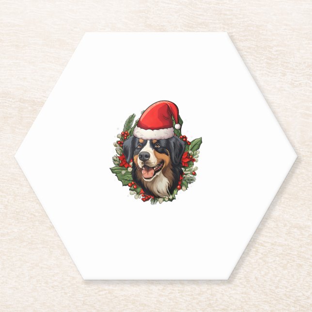Posavasos De Papel Navidades divertidos Bernese Mountain Dog (Anverso)