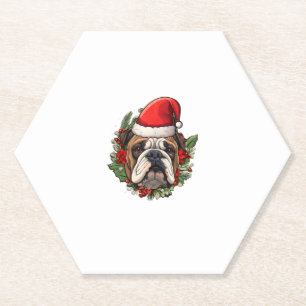 Posavasos De Papel Navidades divertidos Bulldog inglés