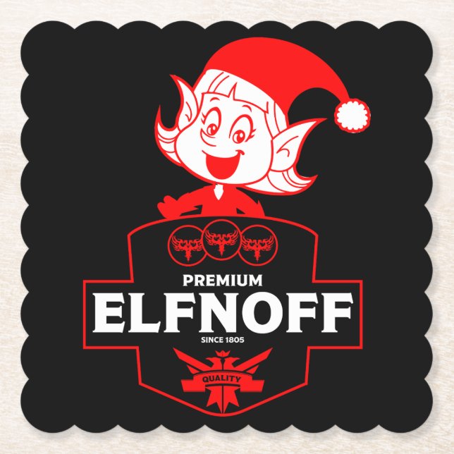 Posavasos De Papel Navidades divertidos Vodka (Anverso)