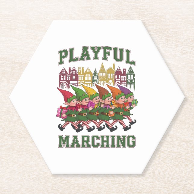 Posavasos De Papel Navidades Elf Parade (Anverso)