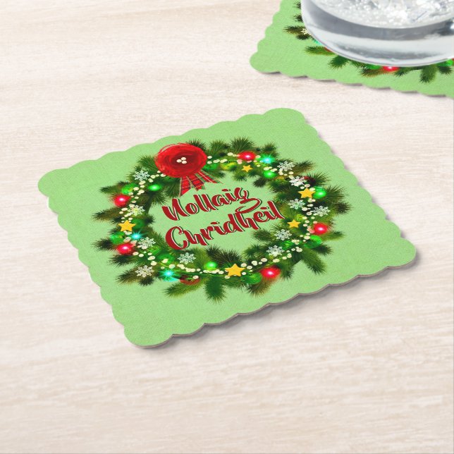 Posavasos De Papel Navidades escoceses de Nollaig Chridheil (En perspectiva)
