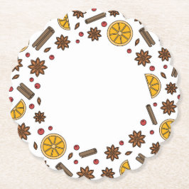 Posavasos De Papel Navidades festividades doodles de especias gluhwei