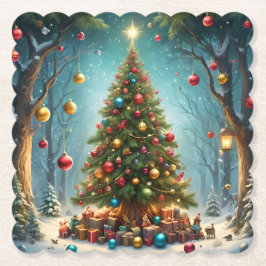 Posavasos De Papel Navidades forestales encantados: Árbol con balcane