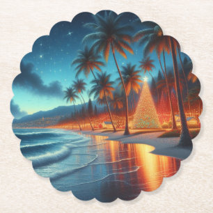 Posavasos De Papel Navidades hawaianos/tropicales