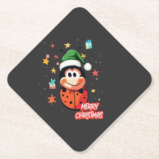 Posavasos De Papel Navidades Ladybug Cheer (Anverso)