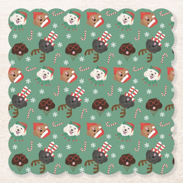 Posavasos De Papel Navidades Maltipoo Dogs (Anverso)