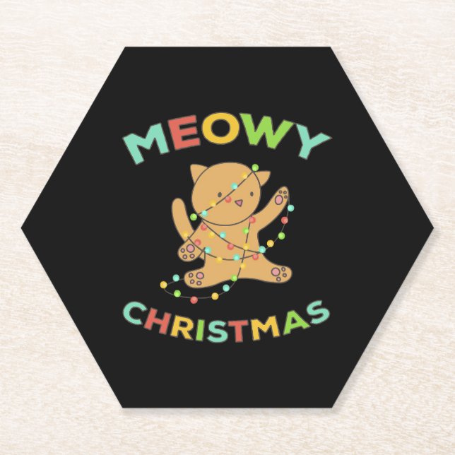 Posavasos De Papel Navidades Meowy (Anverso)
