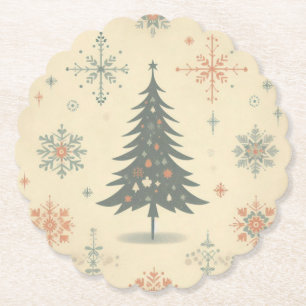Posavasos De Papel Navidades modernos vintage/retro/invierno