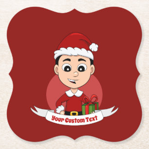 Posavasos De Papel Navidades niño personalizado de papel montaña rusa