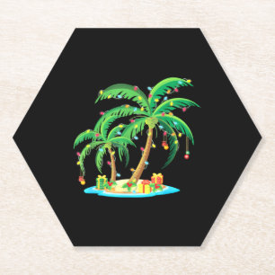 Posavasos De Papel Navidades Palm Tree Tropical Xmas Gift Coconut