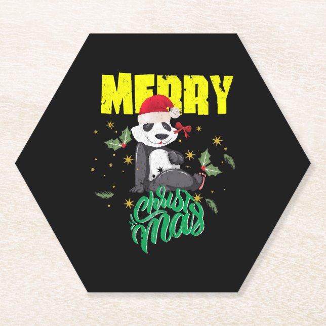 Posavasos De Papel Navidades Panda (Anverso)