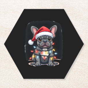 Posavasos De Papel Navidades Perro Bulldog francés Navidad hombres fr