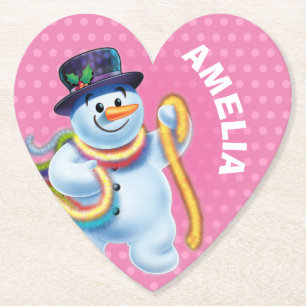 Posavasos De Papel Navidades personalizado montaña rusa Snowman invie