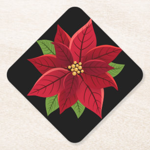 Posavasos De Papel Navidades Poinsettia