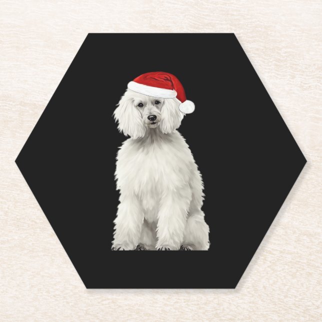 Posavasos De Papel Navidades Poodle Christmas Tree Dog Puppy Watercol (Anverso)