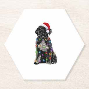 Posavasos De Papel Navidades portugueses de perros de agua iluminan e