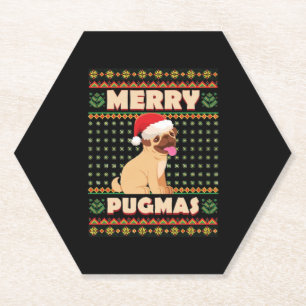Posavasos De Papel Navidades Pug Merry Xmas Dog Life
