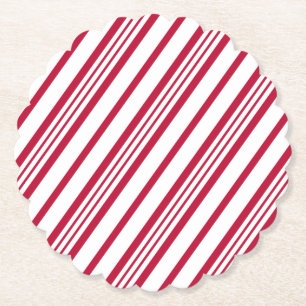 Posavasos De Papel Navidades rayas de caña de caramelo