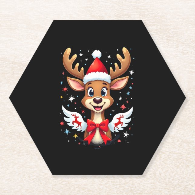 Posavasos De Papel navidades Renos (3) (Anverso)