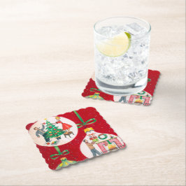 Posavasos De Papel Navidades retro bulto de la montaña rusa de la fie