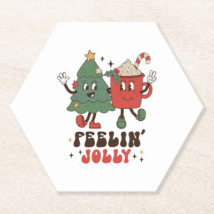 Posavasos De Papel Navidades retro Vibes Vintage Navidad 2023