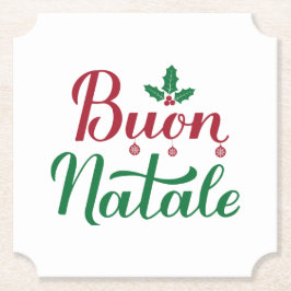 Posavasos De Papel Navidades rojos y verdes de Buon Natale