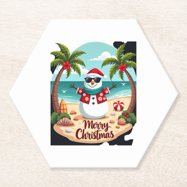 Posavasos De Papel navidades Snowman (2) (Anverso)