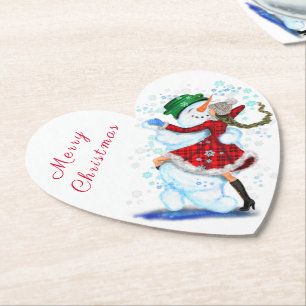 Posavasos De Papel Navidades Snowman y bailarinas Chicas de papel