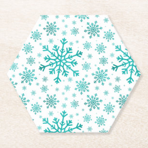 Posavasos De Papel Navidades verdes bonitos copan nieve en blanco inv