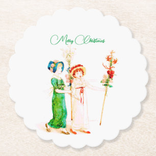 Posavasos De Papel Navidades vintage personalización de la montaña de