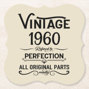 Posavasos De Papel Negro de cumpleaños vintage personalizado