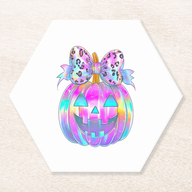 Posavasos De Papel Neon Coquette Halloween (Anverso)