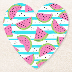 Posavasos De Papel Neon Watermelon en rayas