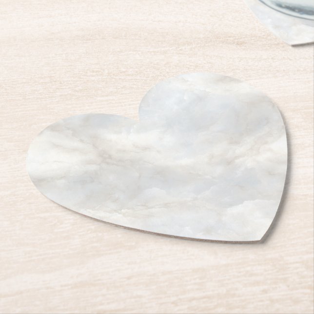 Posavasos De Papel Neutral Marble Design (En perspectiva)