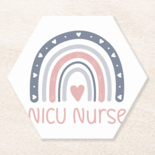 Posavasos De Papel NICU Enfermera Boho Rainbow NICU Enfermeras Regalo
