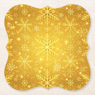 Posavasos De Papel Nieve Dorada