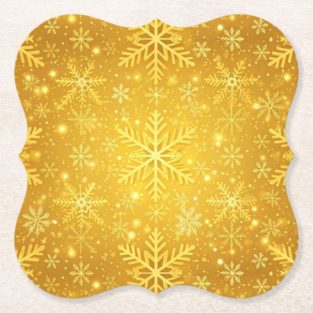 Posavasos De Papel Nieve Dorada (Anverso)