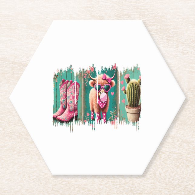 Posavasos De Papel Niña rosa Valentine, corazón (Anverso)