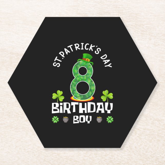 Posavasos De Papel Niños San Patricio Nacimiento 8.ª camiseta 2015 (Anverso)