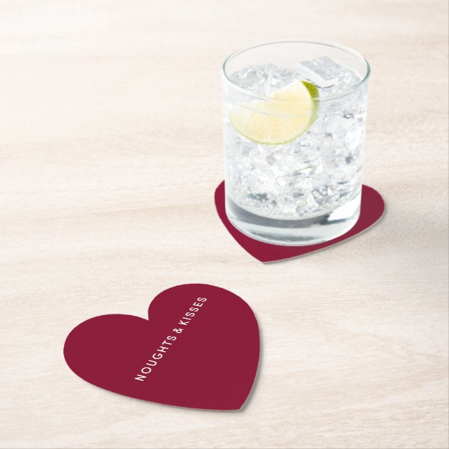 Posavasos De Papel NK Logo on Heart Shaped Paper Coaster (In situ)