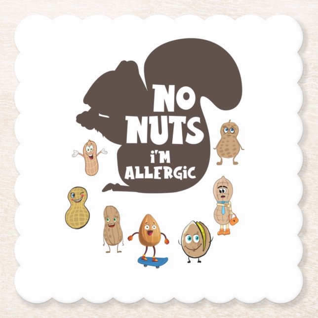 Posavasos De Papel No Nueces Soy Alergia Alérgica del Cacahuete Alérg (Anverso)