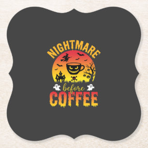 Posavasos De Papel Noche de café de Halloween Pesadilla antes del caf