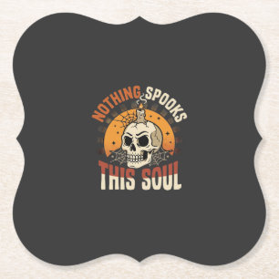 Posavasos De Papel Noche de Esqueleto Valiente de Halloween