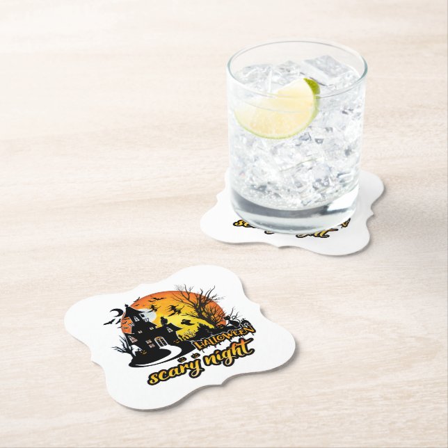 Posavasos De Papel Noche de miedo de Halloween (In situ)