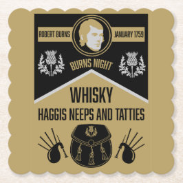 Posavasos De Papel Noche de quemaduras escocesa